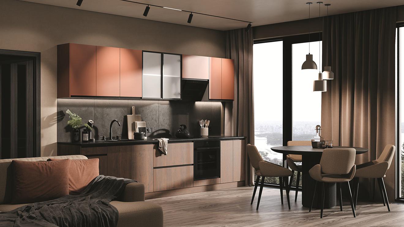 Кухня прямая Tina 320 см Сахара/Дуб винтаж (000-000-3127)