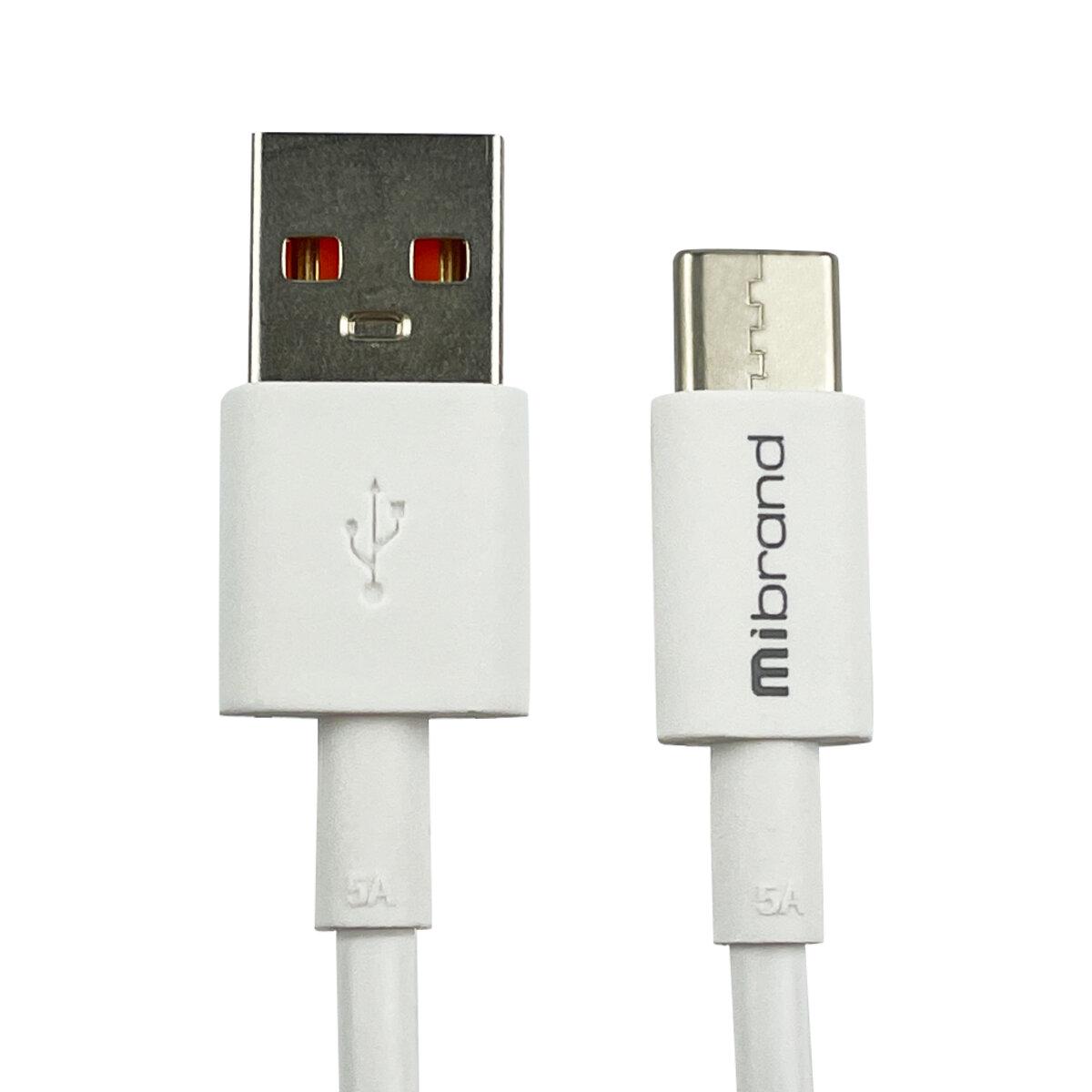 Кабель Mibrand MI-12 High Current Charging Line USB for Type-C 5A 1 м White (MIDC/12TW)