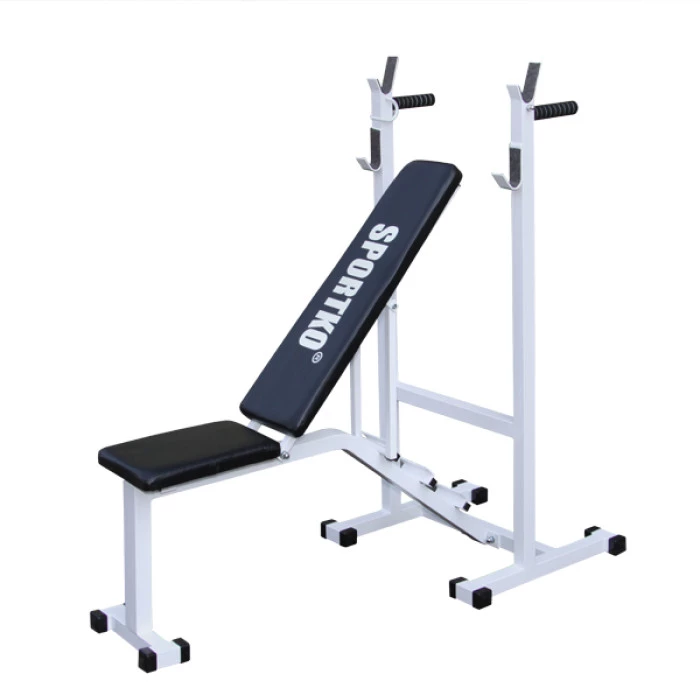 Скамейка-стойка Sportko СП-2 для жима под штангу Белый (6936116101774)