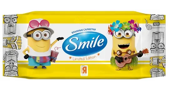 Влажные салфетки Smile Лицензионные герои Миньоны 40 шт. (2313764679)