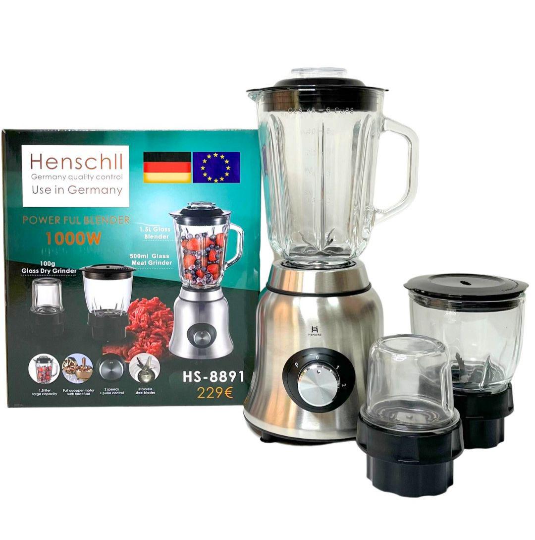 Блендер-м'ясорубка Henschll HS-8891 3в1 із чашею кавомолкою і гриндером (HS-8891)