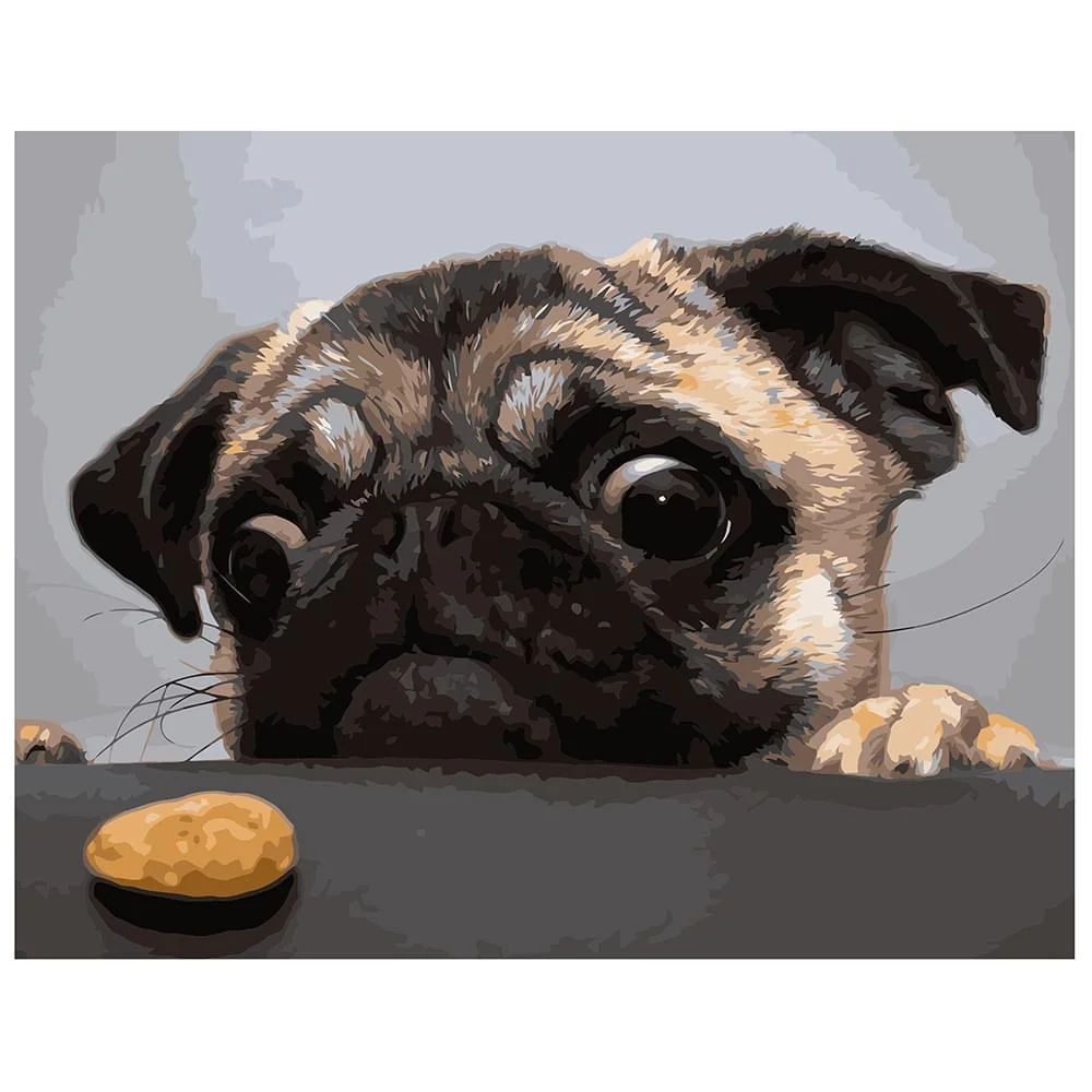 Картина по номерам Strateg Мопс и печенье 40х50 см в коробке (VA-1728КЗ-mt)