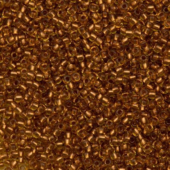 Бисер №255/19020 №10 с медной серединкой прозрачный 5 г Янтарный (24276666)