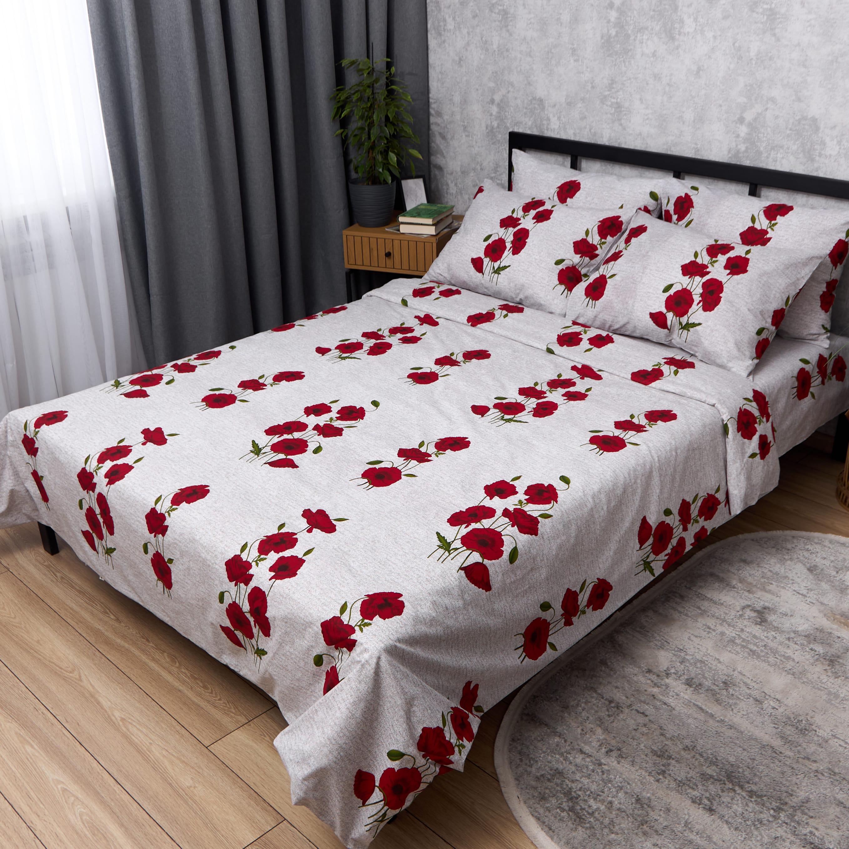 Комплект постельного белья Moon&Star Бязь Gold Люкс Poppy Bloom семейный 143х210 см 2 шт. наволочки 2 шт. 70х70 см (MS-820014902)