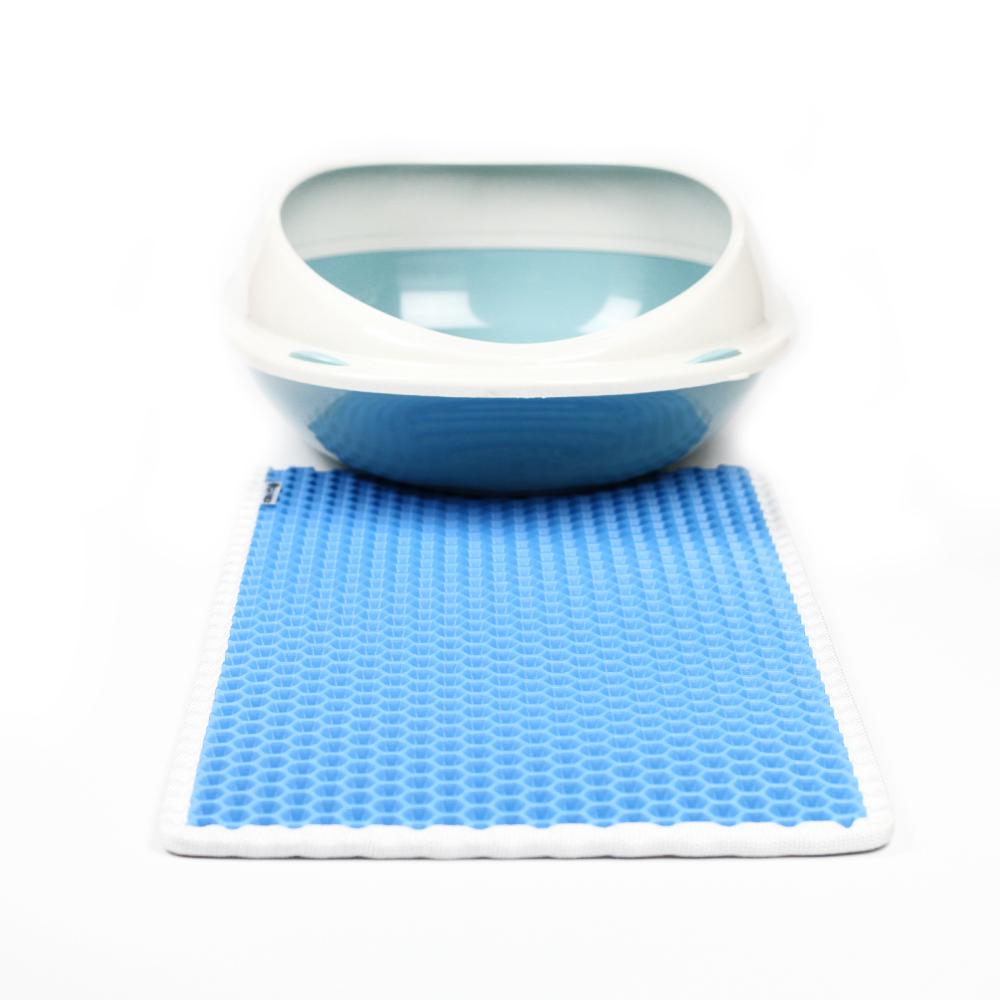 Коврик двухслойный Cat in Box для кошачьего лотка EVA 50x30 см Голубой - фото 2 Коврик двухслойный Cat in Box для кошачьего лотка EVA 50x30 см Голубой - фото 2