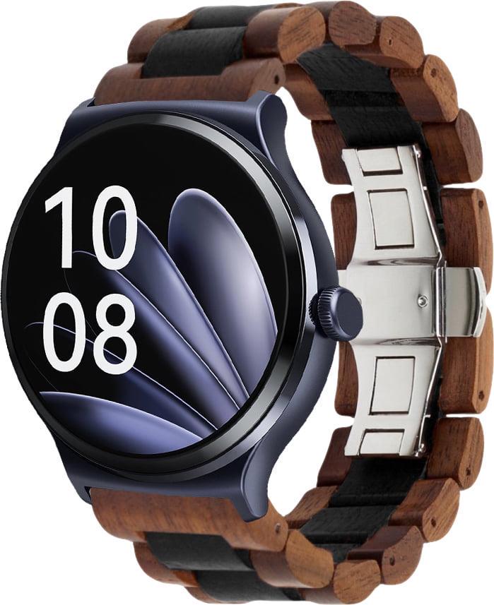 Ремешок деревянный WoodLock для Haylou Solar Lite LS05L Black Brown (40746-26)