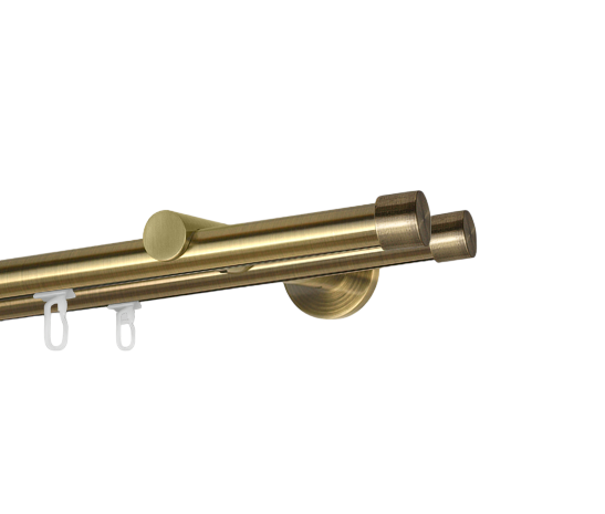 Карниз MStyle Рулло металевий дворядний труба профільна 19/19 мм кронштейн циліндр 160 см Антик (K010431)