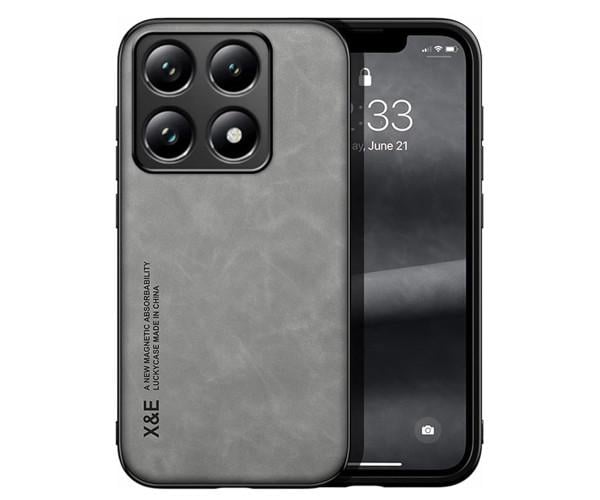 Кожаный чехол - накладка X&E для Xiaomi 14T Pro с металлической вставкой Серый Кожаный чехол - накладка X&E для Xiaomi 14T Pro с металлической вставкой Серый