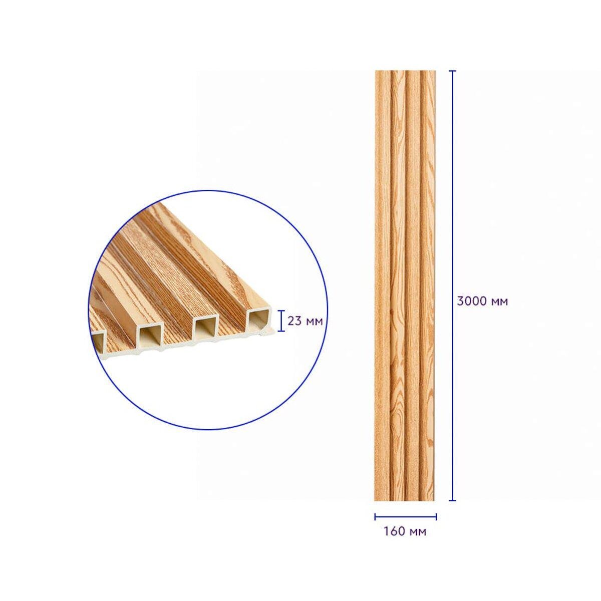 Рейка декоративная стеновая 3000x160x23 мм Сосна (SW-00001526) - фото 3 Рейка декоративная стеновая 3000x160x23 мм Сосна (SW-00001526) - фото 3