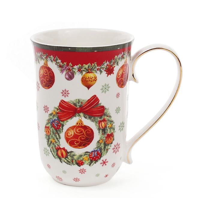 Чашка фарфоровая Flora Рождественский орнамент 0,5 л (31638)