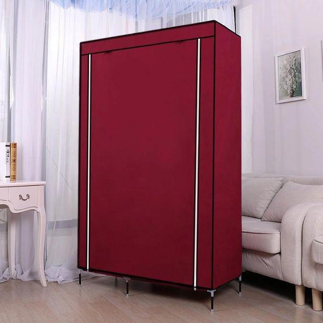 Шафа тканинна складана HCX Storage Wardrobe 88105 MG-365 105х45х175 см Бордовий - фото 3