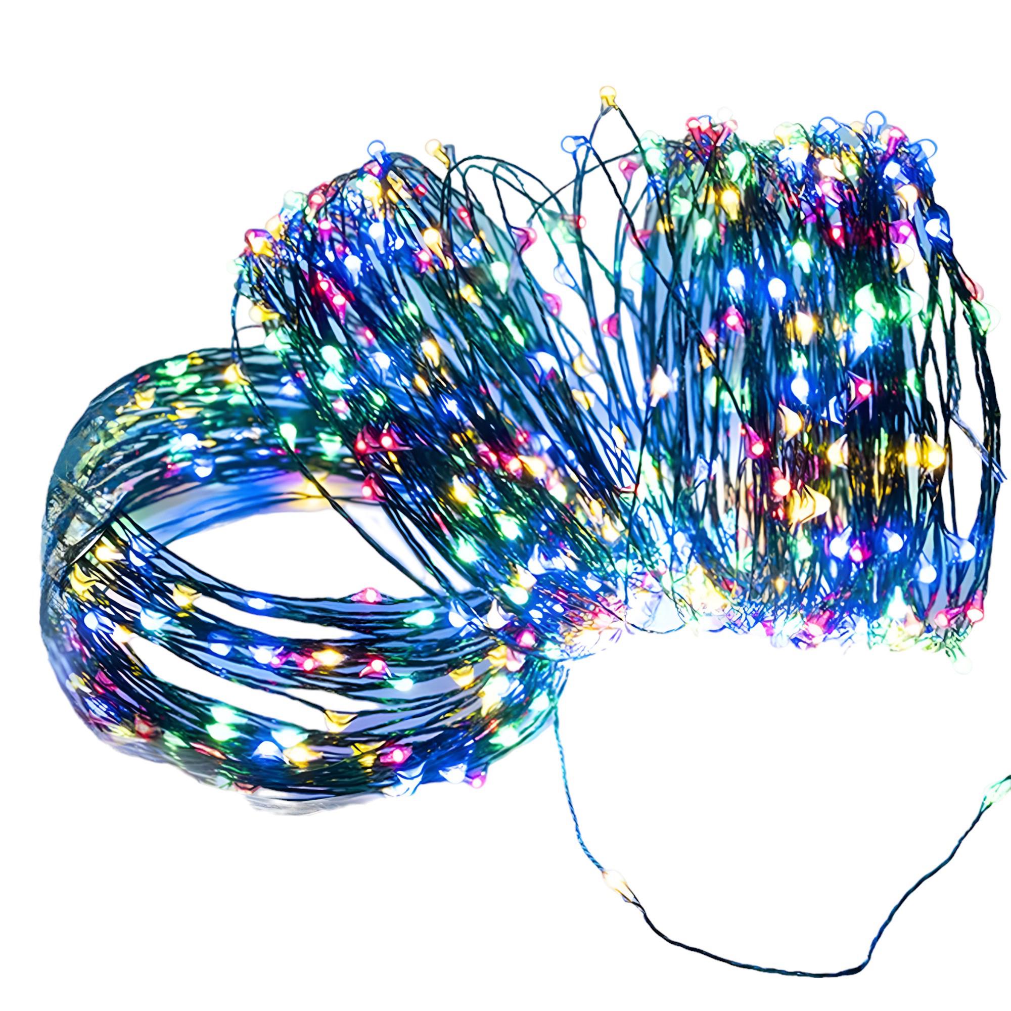 Гирлянда-нить светодиодная Роса на катушке 100 м 220V 1000 LED 8 режимов IP44 Мультиколор - фото 1 Гирлянда-нить светодиодная Роса на катушке 100 м 220V 1000 LED 8 режимов IP44 Мультиколор - фото 1