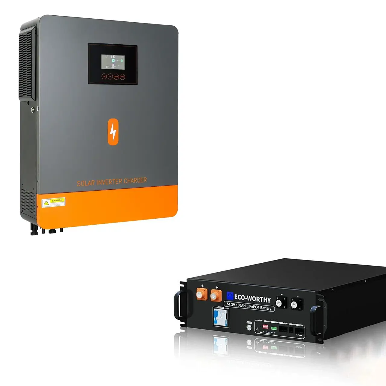 Комплект резервного питания 10кВт инвертор PowMr 10200W48V POW-HVM10,2M-48V и LiFePO4 Eco-Worthy 51,2V 100Ah v,3 5120Wh Bluetooth