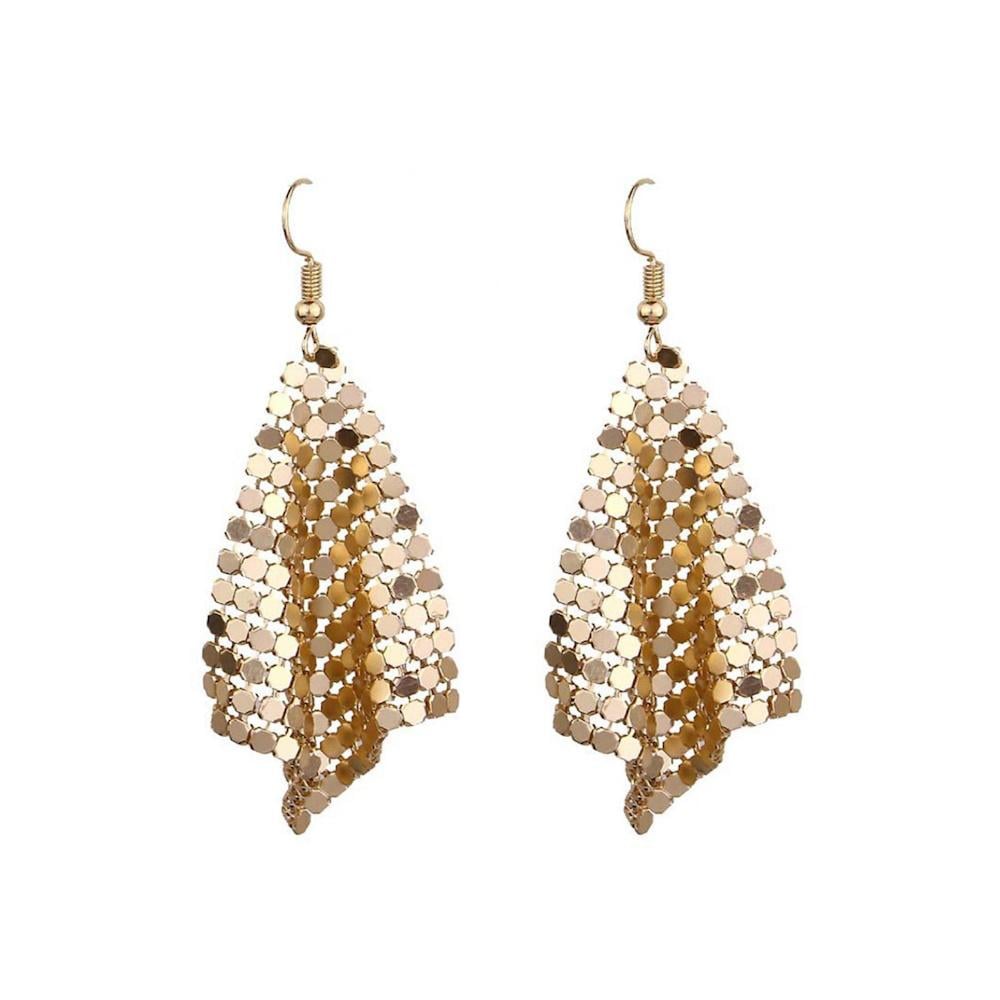 Серьги женские кисти сетка-кольчуга 2 шт. Золотистый (3000004229)