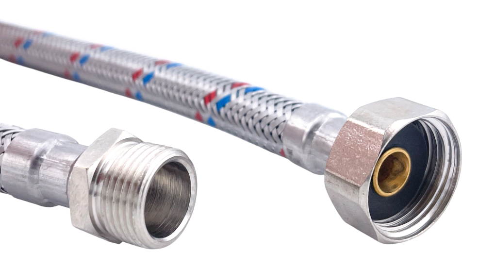 Шланг для подвода воды Fil-nox 3/8"x 1/2" 20 см НВ нержавеющая сталь