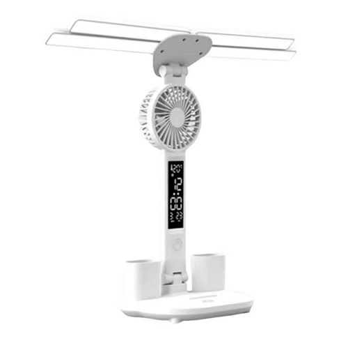 Лампа настольная LED RGB аккумулятор/вентилятор часы/календарь/термометр 3200 mAh