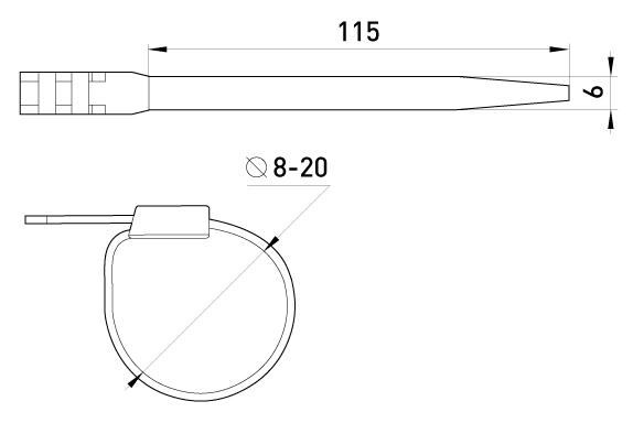 Стяжка-хомут кабельная УФ-стойкая E.NEXT e.ct.uv.115.6 полиамид 115х6 мм (p0640001) - фото 2