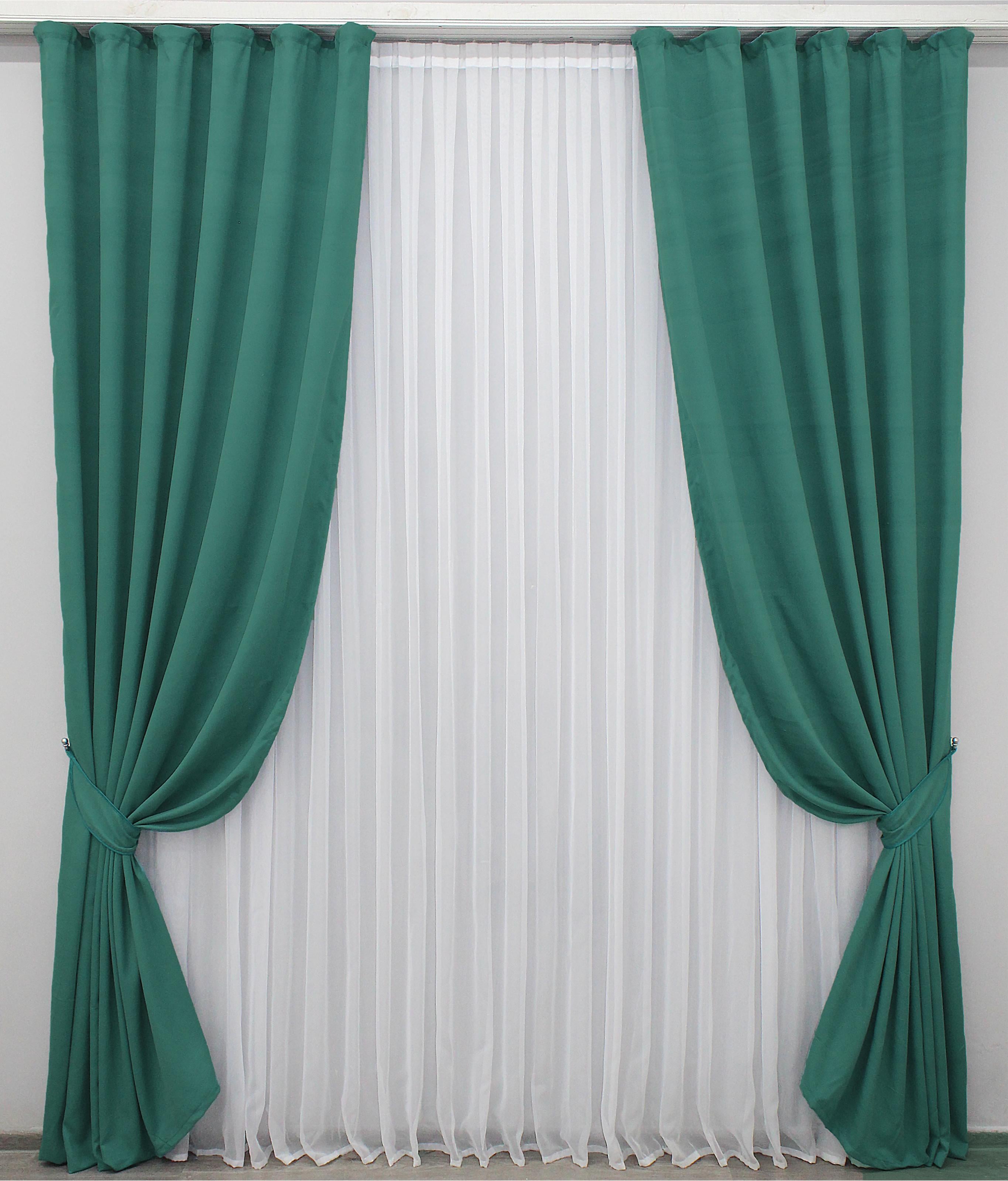 Комплект штор VR-Textil Petek № 745ш микровелюр 150х270 см 2 шт. Бирюзовый (30-556)