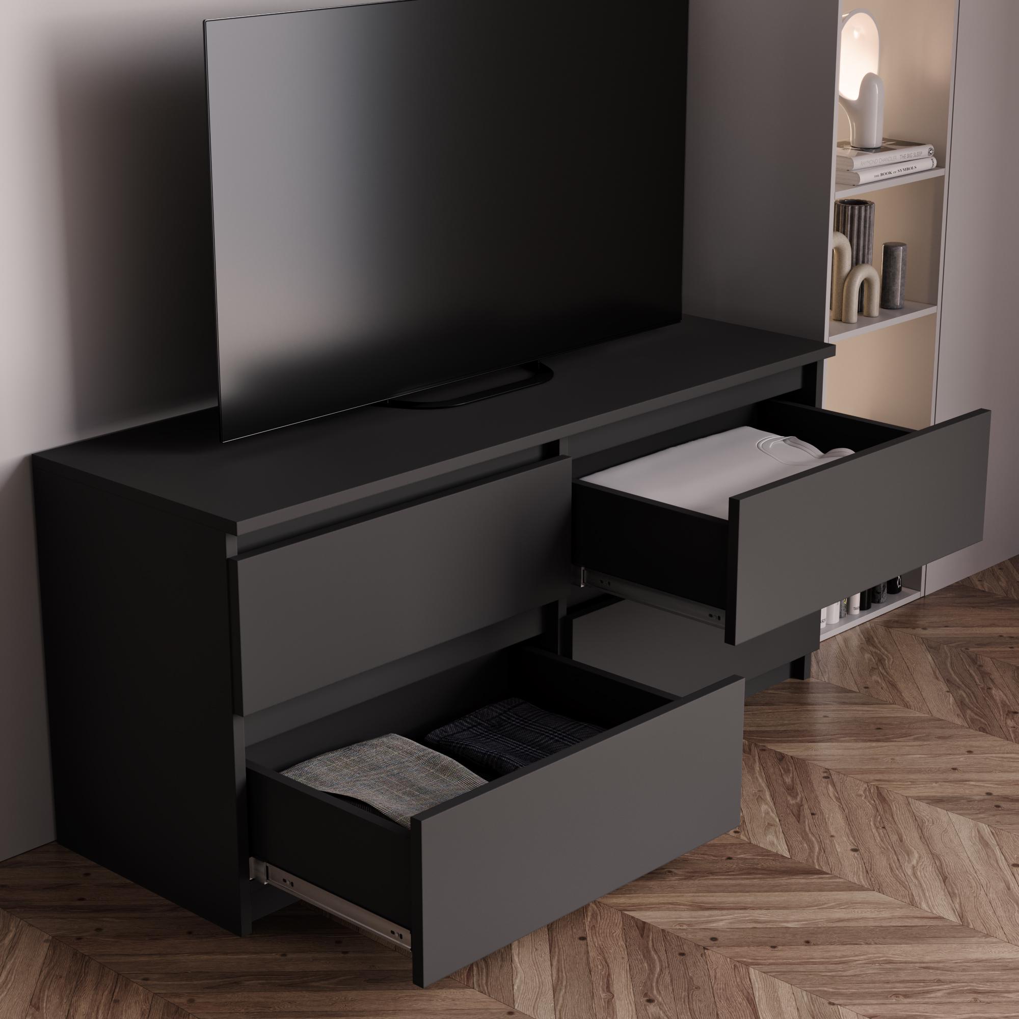 Комод Furnigrade КМ 11 1100х511х376 мм Антрацитовий - фото 2 Комод Furnigrade КМ 11 1100х511х376 мм Антрацитовий - фото 2