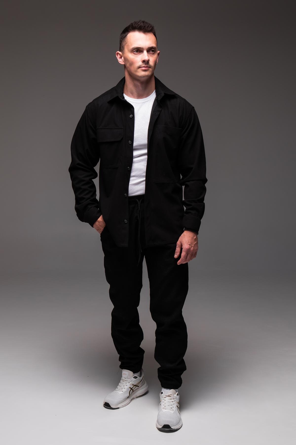 Костюм вельветовый мужской весенне-осенний хлопковый XL Черный (2422/3) - фото 2