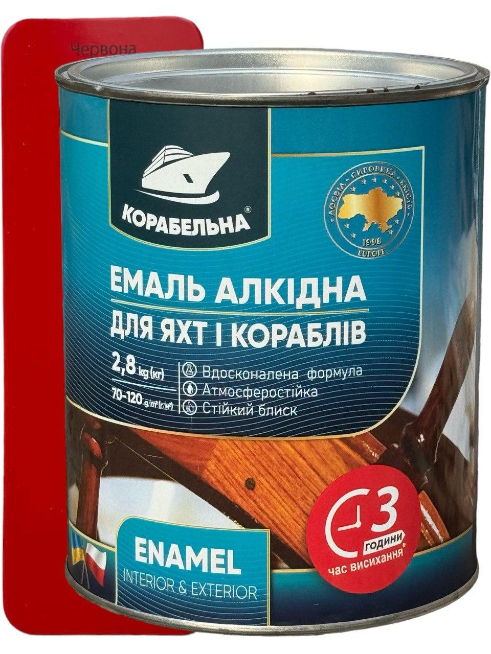Емаль алкідна КОРАБЕЛЬНА ПФ-115 2,8 кг Червоний (358274387)