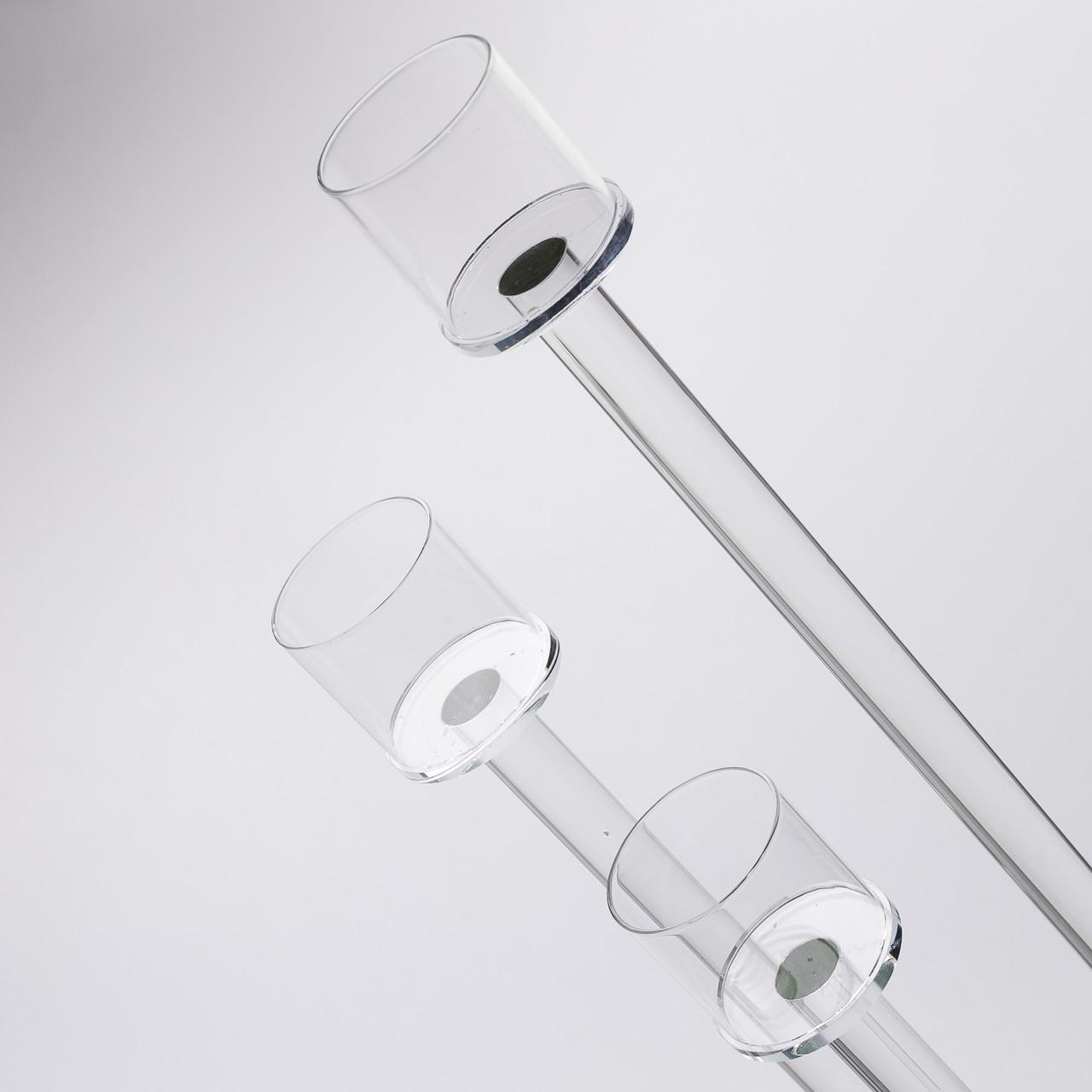 Подсвечник стеклянный на 3 свечи h 57 см (HP-4-15) - фото 3