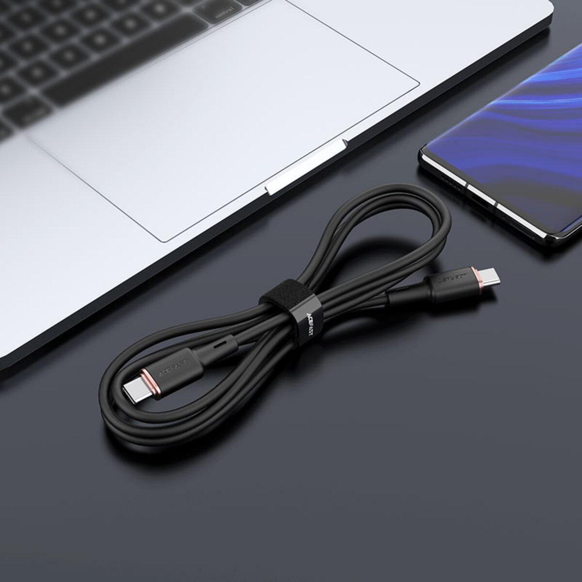 Кабель Acefast C2-03 USB-C to USB-C 1,2 м PD 60W Black - фото 4 Кабель Acefast C2-03 USB-C to USB-C 1,2 м PD 60W Black - фото 4