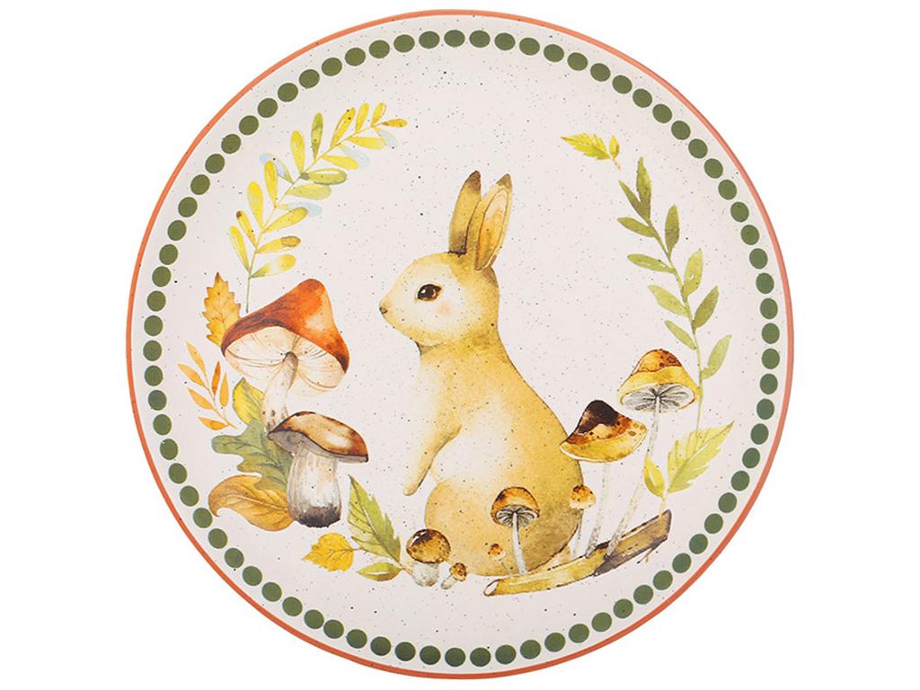Тарелка керамическая Заяц на поляне 25,6 см (BDI-733-755)