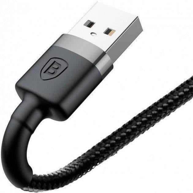 Кабель для быстрой зарядки BASEUS Cafule Cable USB to Lightning 2,4 A 1 м Black/Grey (CALKLF-BG1) - фото 8