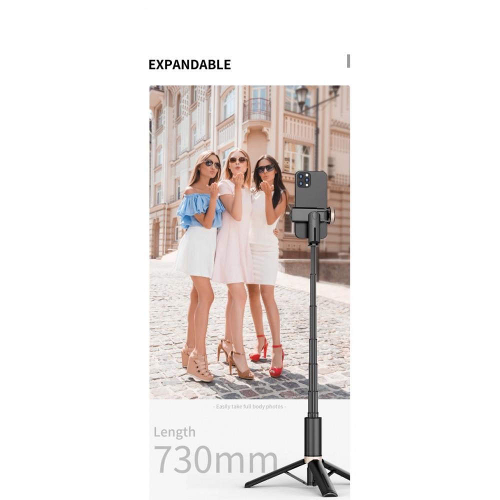 Селфи-монопод Q12 Bluetooth Tripod 0,723 мм Black - фото 9