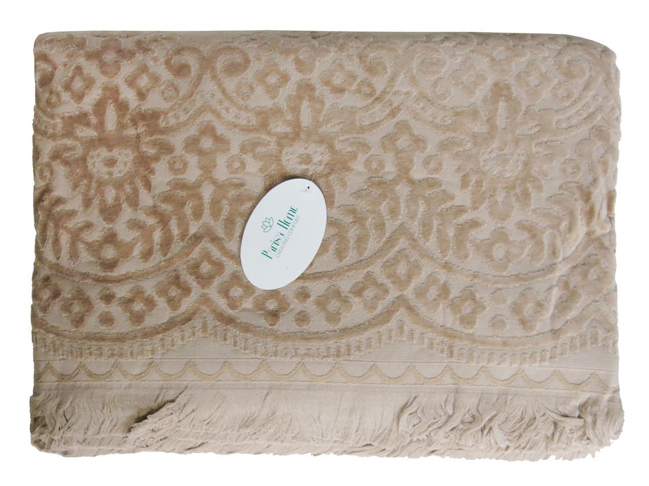 Простирадло махрове Parisa Velour Premium JV-144 200х220 см Бежевий (28092739)