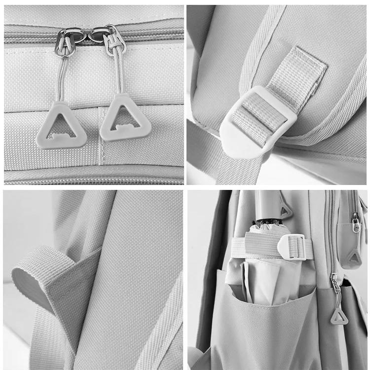 Рюкзак школьный набор 5в1 подростковый для девочки 5-11 класс сумка-шоппер/клатч/пенал Черный (28110866) - фото 5