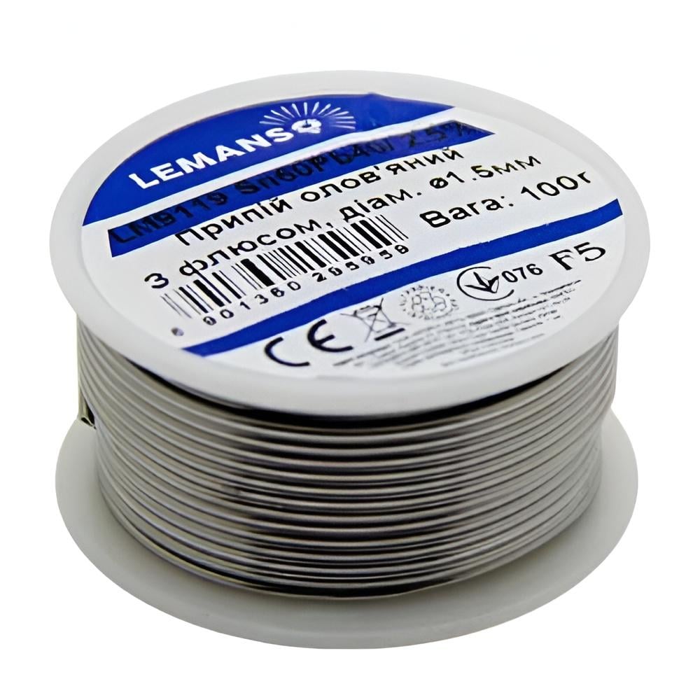 Припой в бухте Lemanso LM9119 2,5% 1,5 мм 100 г (13038)