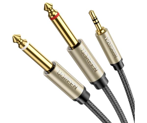 Аудио кабель UGREEN 3,5 мм TRS to Dual TS 6,35 мм 1 м Gray