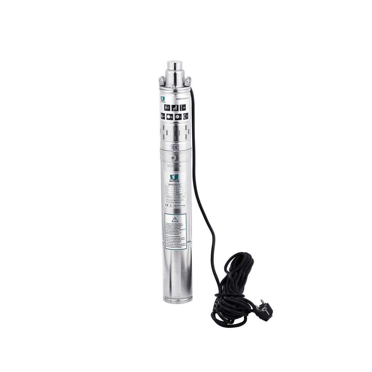 Насос глибинний шнековий Pumpman 3QGD0.8-50-0.37 кВт Нmax 130 м Qmax 1,2 куб.м 370 Вт (2681047355)
