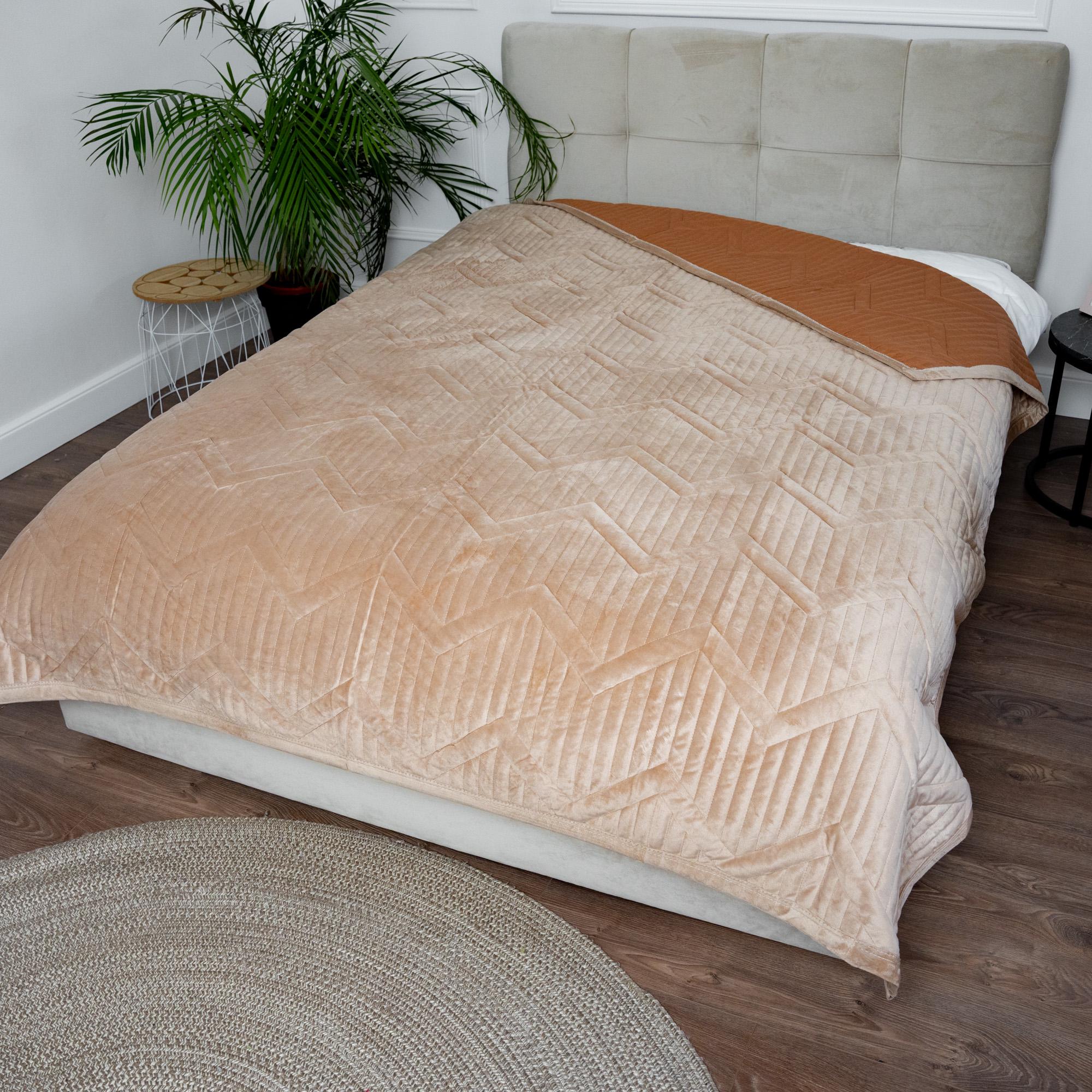 Покрывало стеганое евро 220х240 см Бежевый (86325)