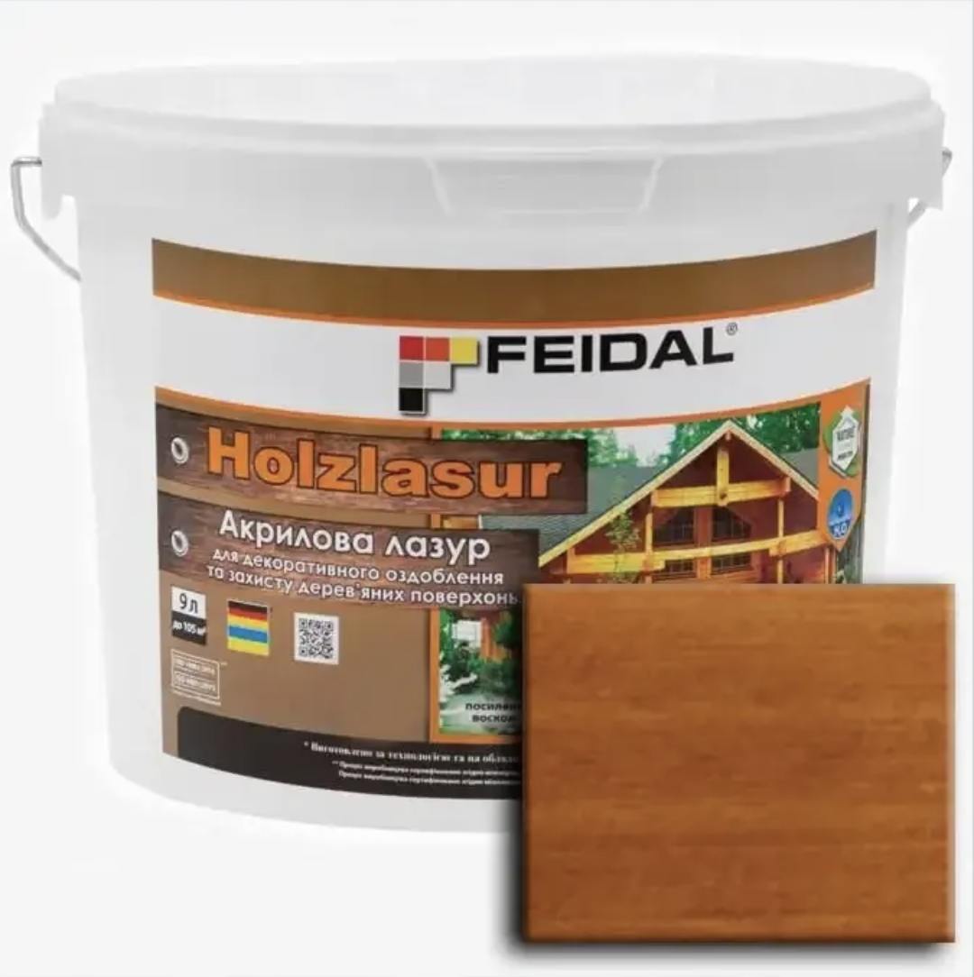 Лазур акрилова Feidal Holzlasur 9 л Тік (1886455873)