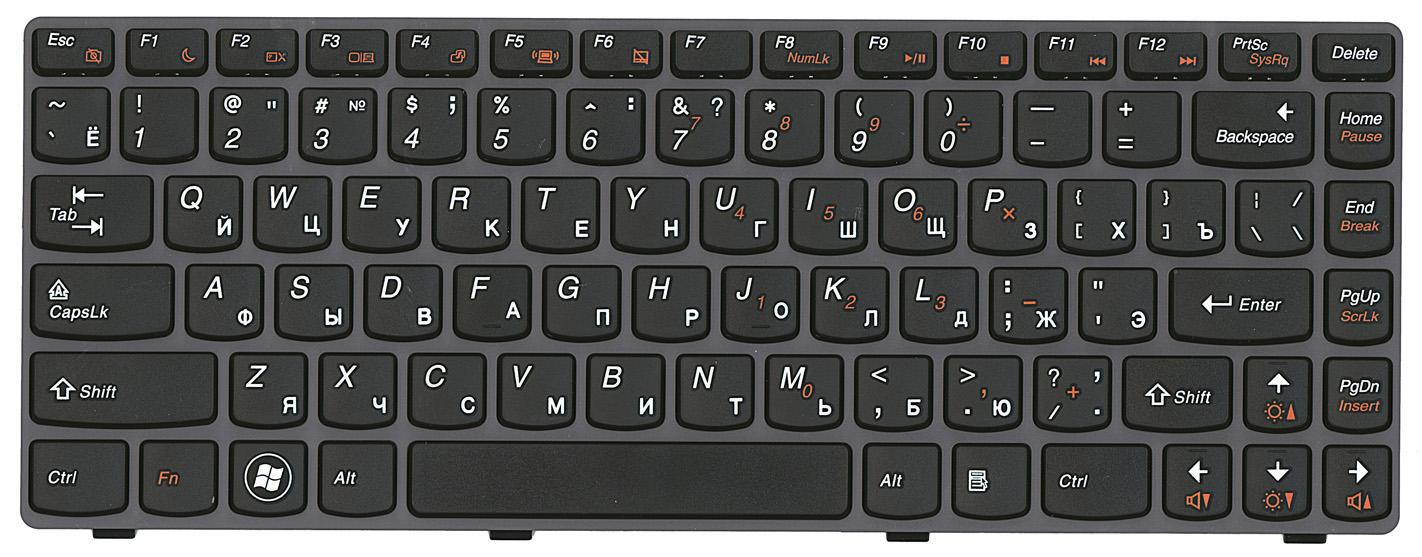 Клавиатура для ноутбука Lenovo IdeaPad G480 Black Frame Black