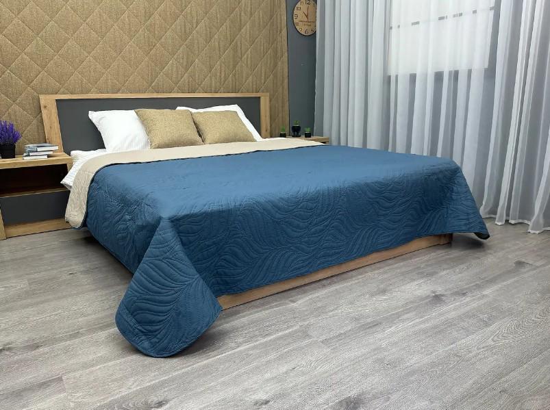 Покривало двостороннє Decorator Microfiber 180х215 см Синій/Бежевий (85-094) - фото 8