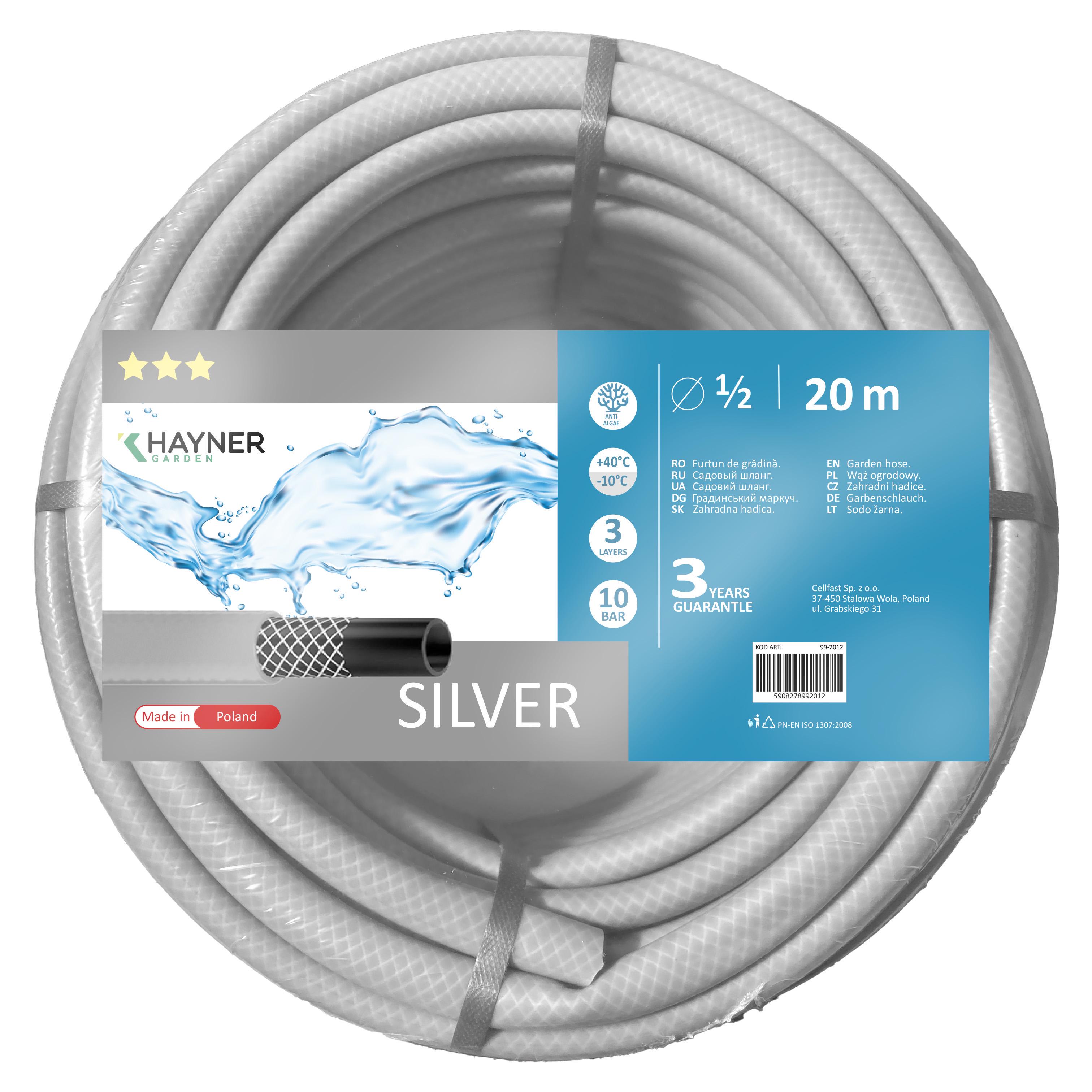 Шланг поливочный Khayner Garden 1/2" x 20 м 10 бар Серый (99-2012)