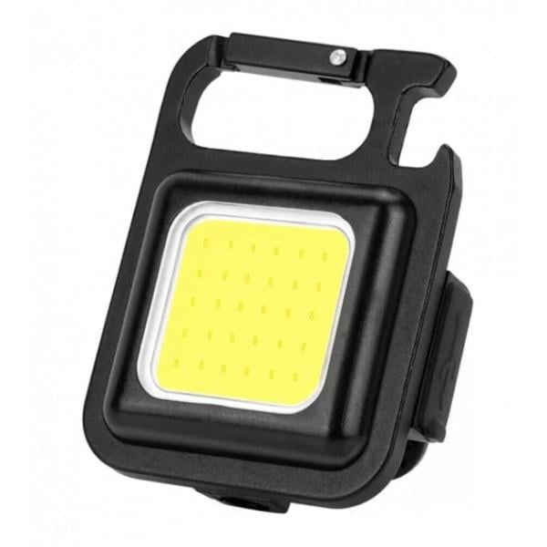 Ручной фонарь Mini COB W5138 светодиодный аккумуляторный с магнитом/карабином Черный