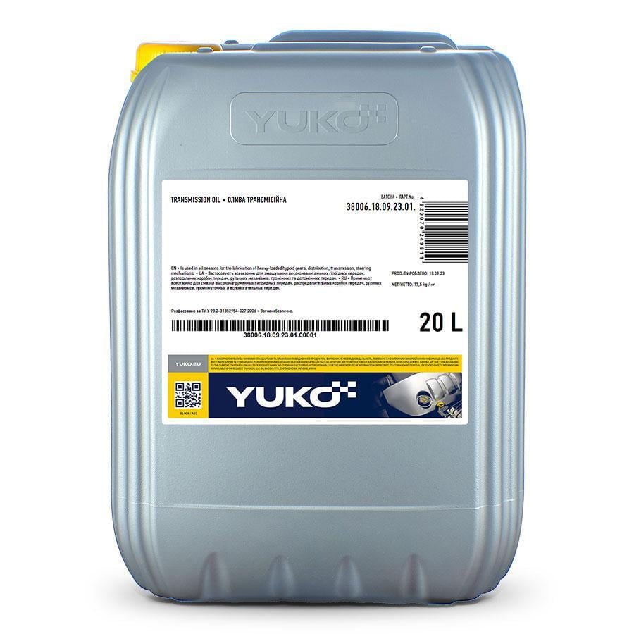 Трансмиссионное масло YUKO UTTO 80W API GL-4 20 л (11335)