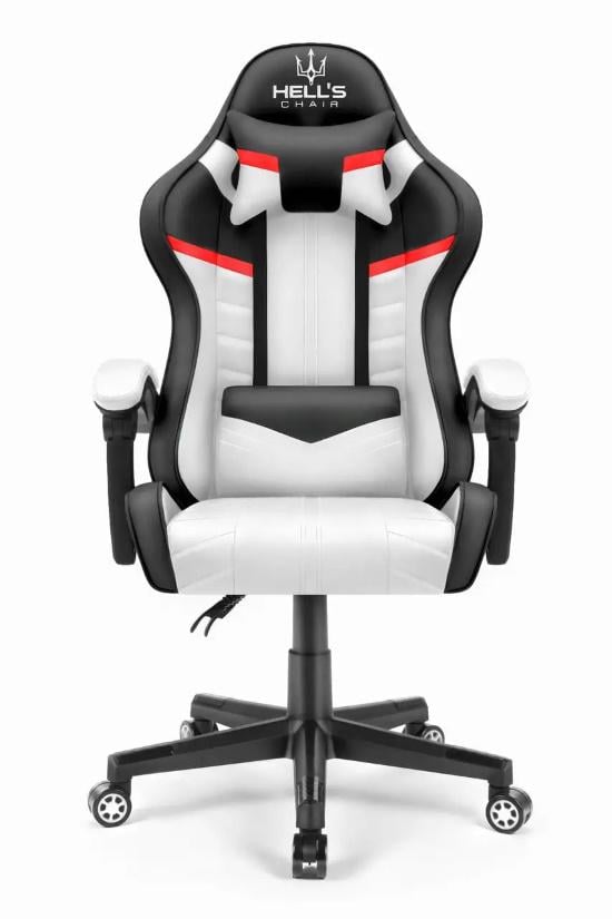 Крісло комп'ютерне Hell's Chair HC-1004 White/Red (А10)