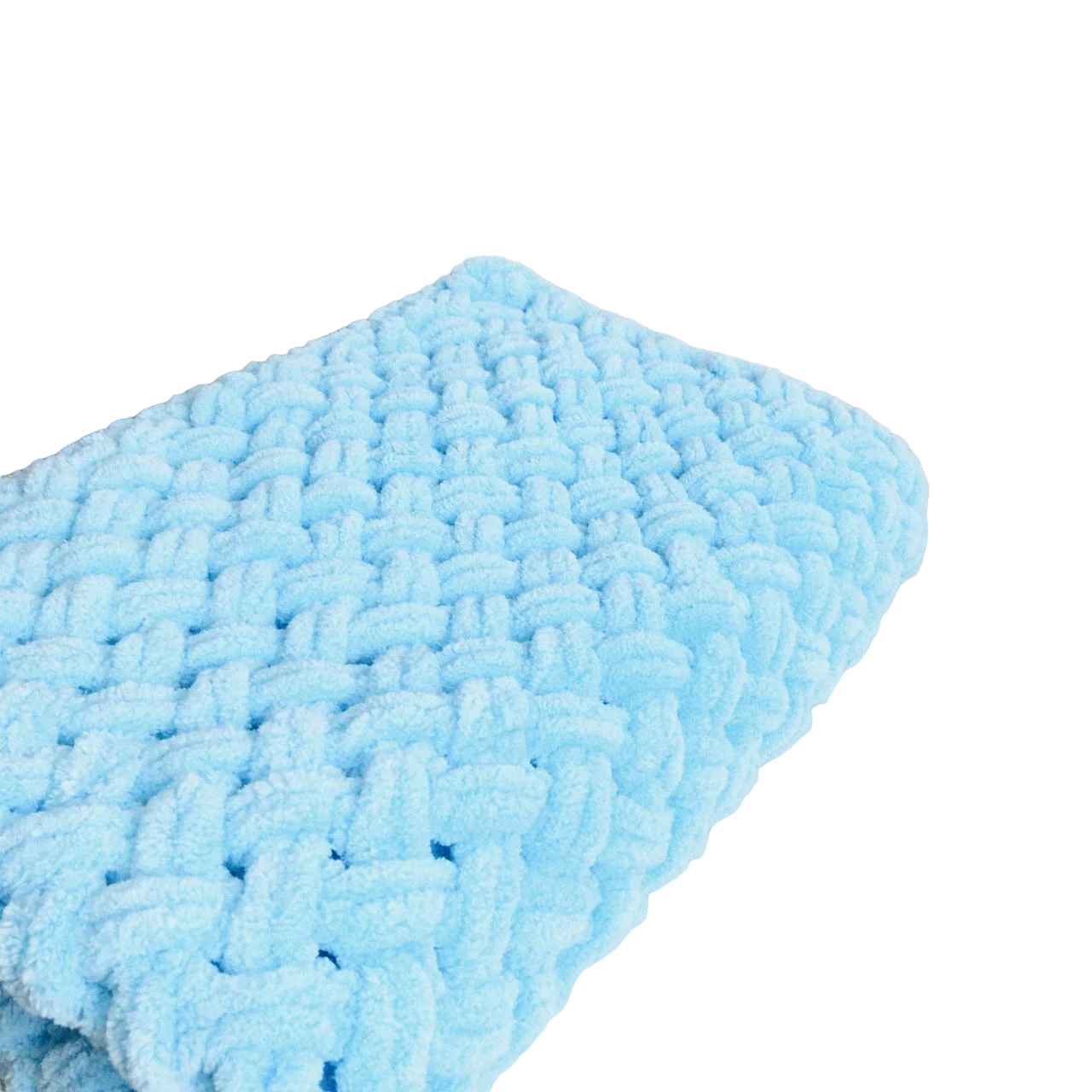 Плед детский плюшевый ручной работы вязаный Голубой (1855830234) - фото 1