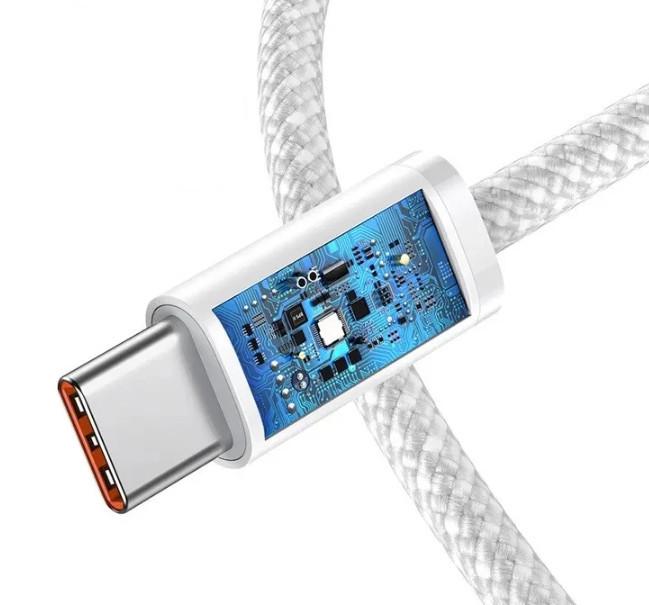 Кабель PD 60W USB-C на USB-C 1 м Woven White - фото 3