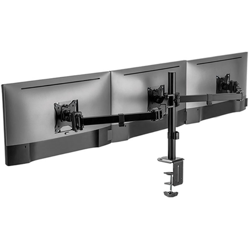 Кронштейн для монітора Brateck LDT66-C034 на 3 монітори 17-27" Чорний (22631578) - фото 7
