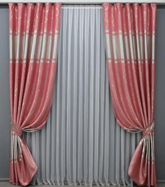 Комплект штор софт 1,5х2,7 м 2 шт. Розовый (461ш)