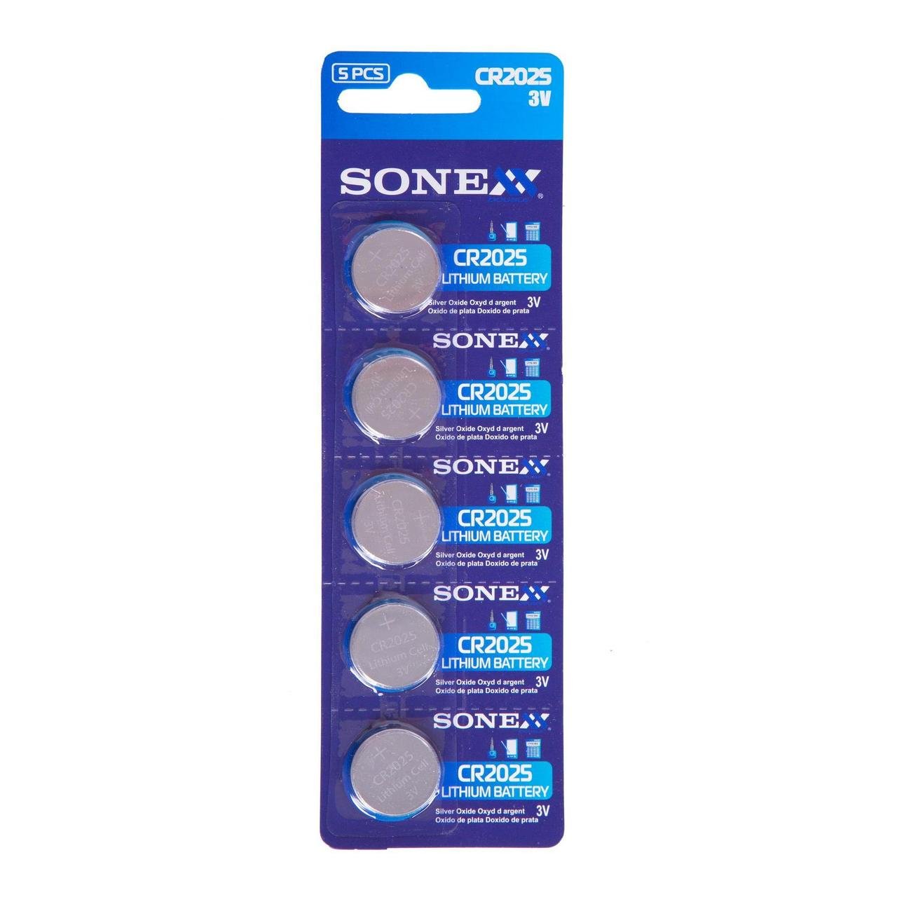 Батарейка літієва Sonex CR2025 BLISTER CARD 5 шт.