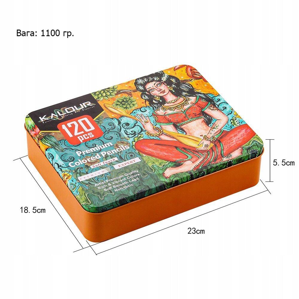 Набір кольорових олівців KALOUR у металевій коробці 120 шт. (KA-CP120-T) - фото 2 Набір кольорових олівців KALOUR у металевій коробці 120 шт. (KA-CP120-T) - фото 2