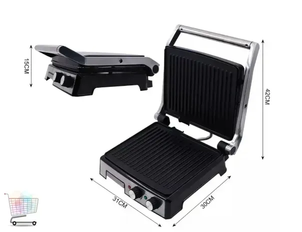 Гриль контактний BITEK BT-2681 з антипригарним покриттям регулюванням потужності та таймером 2800 Вт (29302571) - фото 3